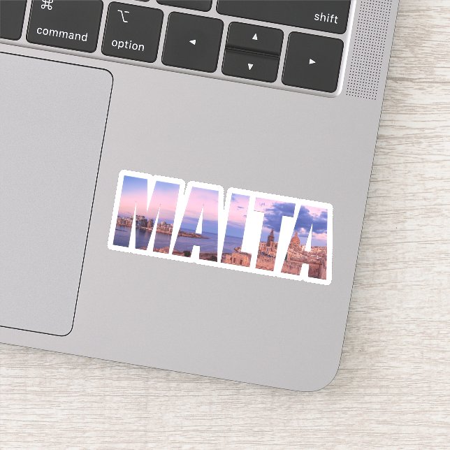 Valletta old town and harbor Malta text (Detail)