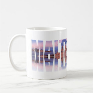 Valletta old town and harbor Malta text reflection Coffee Mug