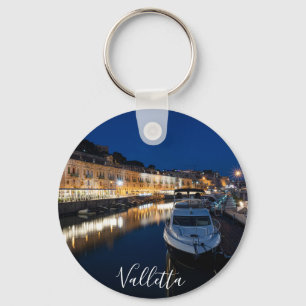 Valletta waterfront district with small harbour key ring