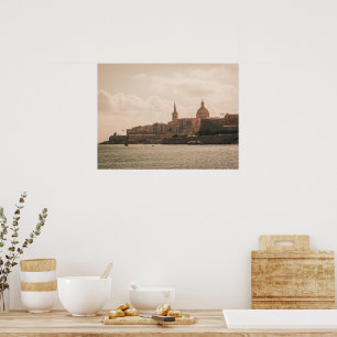 Valletta's Golden Harbor View Poster