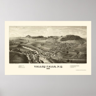 Valley Falls, NY Panoramic Map - 1887 Poster