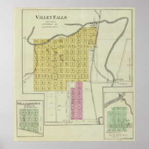 Valley Falls, Williamstown, and Lowell, Kansas Poster