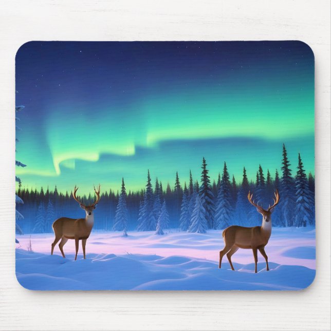 Valley Landscape Panoramic Nature Tranquil Aurora  Mouse Pad (Front)