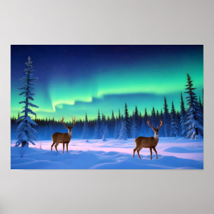Valley Landscape Panoramic Nature Tranquil Aurora Poster