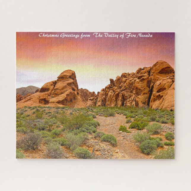 Valley of Fire Nevada. Christmas Greetings Jigsaw Puzzle (Horizontal)