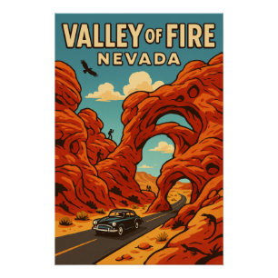 Valley of Fire – Nevada’s Red Desert Wonder Poster