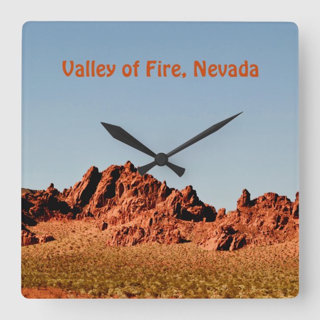 Valley of Fire, Nevada Square Wall Clock (Front)