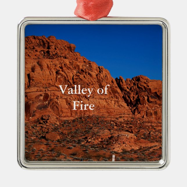 Valley of Fire Snowflake Metal Ornament (Front)