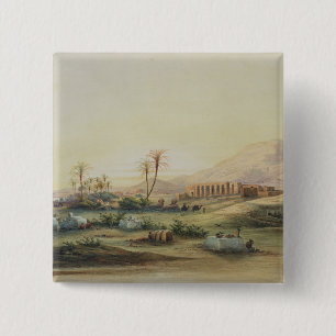 Valley of Nile with Ruins of the Temple of 15 Cm Square Badge