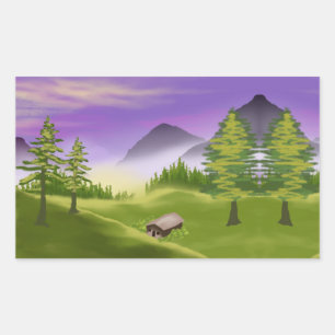 Valley Of Pristine Tranquillity Rectangular Sticker