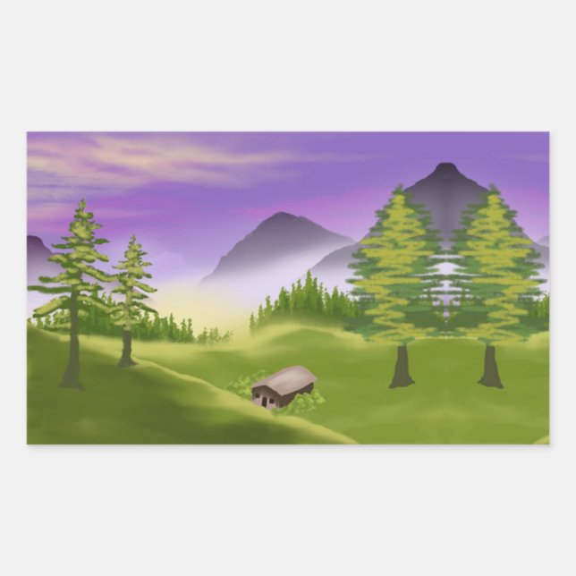 Valley Of Pristine Tranquillity Rectangular Sticker (Front)