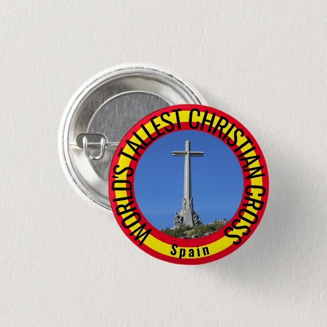 Valley of the Fallen Cross 3 Cm Round Badge (Front & Back)