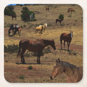 Valley Of The Horses, Square Paper Coaster