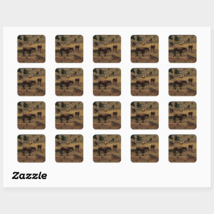 Valley Of The Horses, Square Sticker