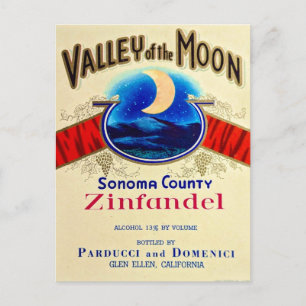 Valley of the Moon Zinfandel Postcard