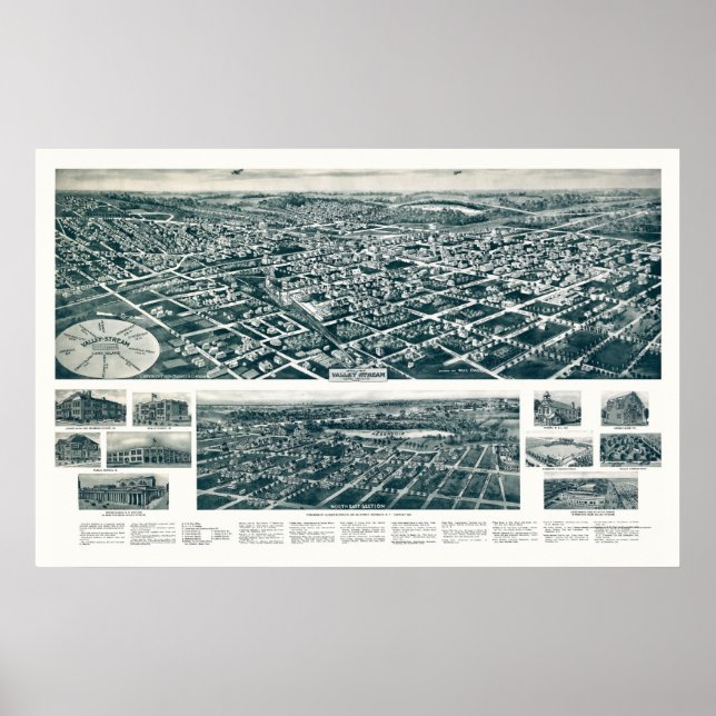 Valley Stream, NY Panoramic Map - 1924 Poster (Front)