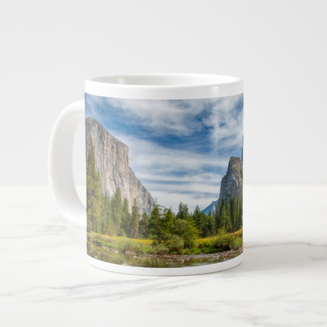 Valley View in Yosemite National Park Large Coffee Mug (Front Left)