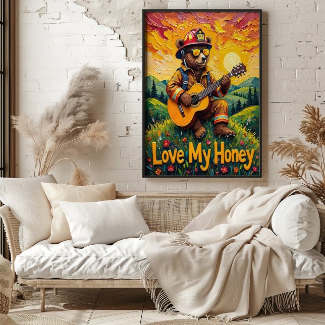 Valley Vista Vibes: Bear's Honeyed Harmony Poster (Creator Uploaded)