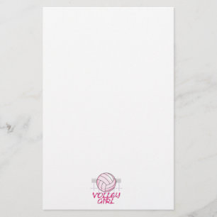 valley volley girl volleyball design stationery