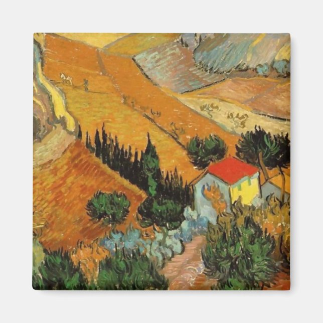 Valley with Ploughman (F727)Van Gogh Fine Art Magnet (Front)
