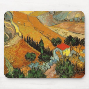 Valley with Ploughman (F727)Van Gogh Fine Art Mouse Pad