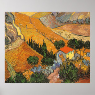 Valley with Plowman by Vincent van Gogh Poster