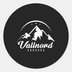 Vallnord Andorra Ski Resort Skiing Snowboarding Classic Round Sticker