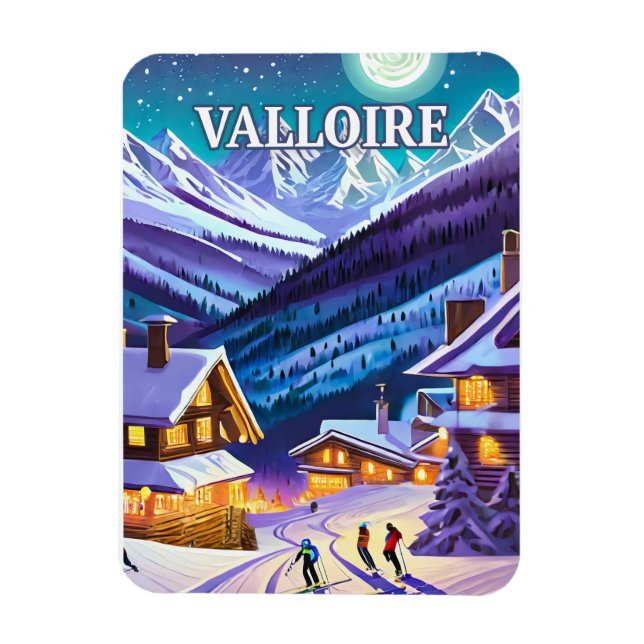 Valloire: Alpine Canvas, Winter Eclats in Harmo Magnet (Vertical)