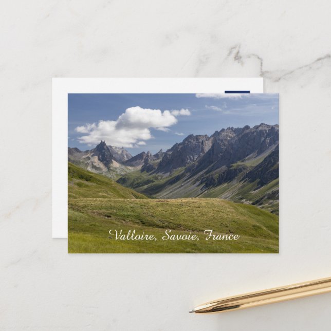 Valloire Mountains Summer Landscape, France Holiday Postcard (Front/Back In Situ)