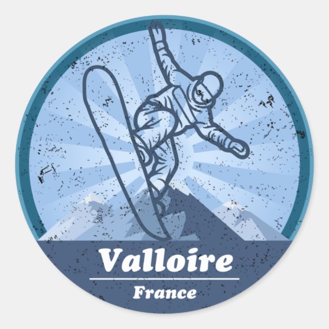 Valloire Ski resort - Snowboard Classic Round Sticker (Front)