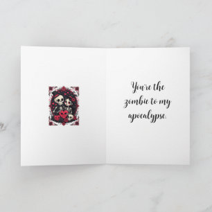 Valloween Loving Skeleton Couple Card