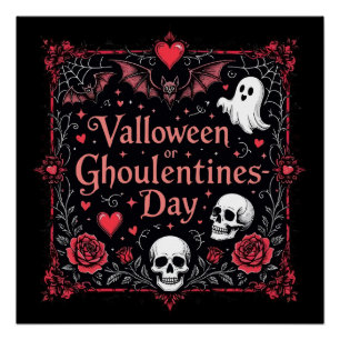 Valloween or Ghoulentines Day Event Poster