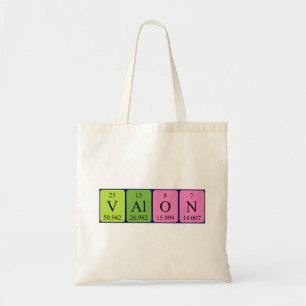 Valon periodic table name tote bag