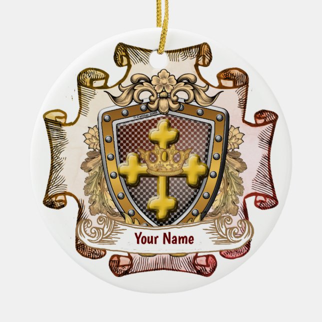 Valour Family Crest Surname ornament (Front)