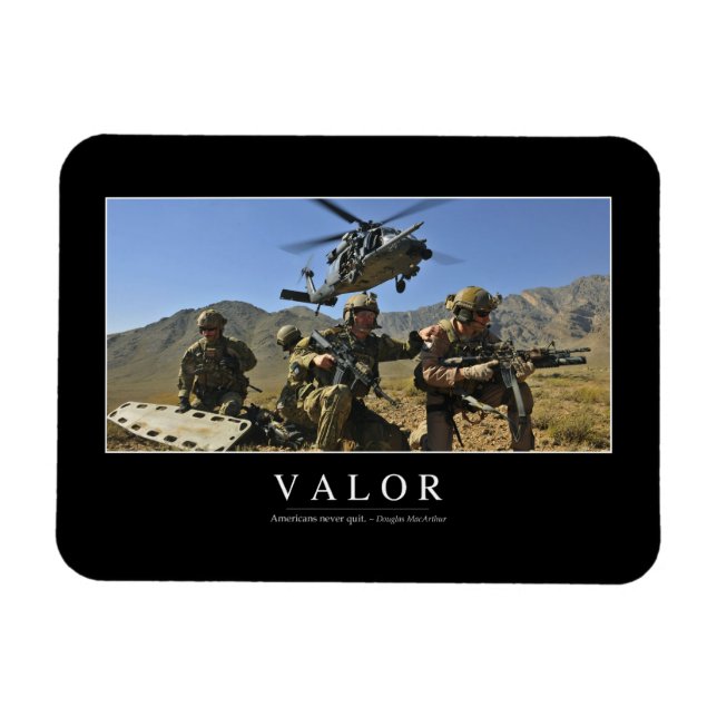 Valour: Inspirational Quote 2 Magnet (Horizontal)