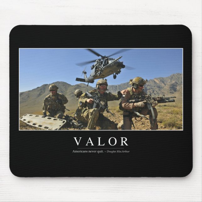 Valour: Inspirational Quote 2 Mouse Pad (Front)