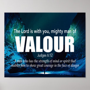 VALOUR Mighty Man Judges 6:12 Christian Poster