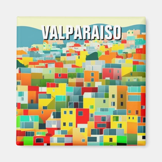Valparaiso Chile Abstract Drawing Magnet (Front)