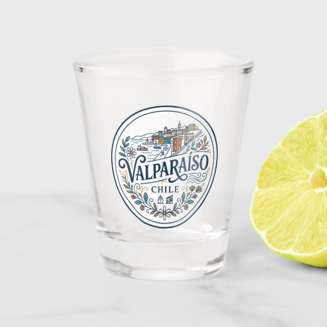 Valparaíso Chile Shot Glass (Front)