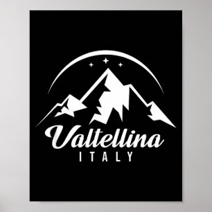 Valtellina italy ski resort skiing snowboarding poster