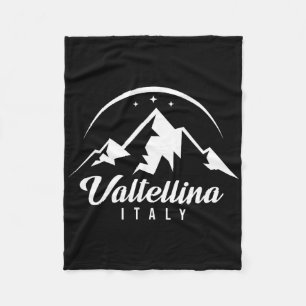 Valtellina Italy Ski Resort Skiing Snowboarding So Fleece Blanket