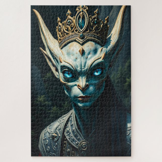 Valtharion Ancient Azure Elf King Dark Fantasy Jigsaw Puzzle (Vertical)