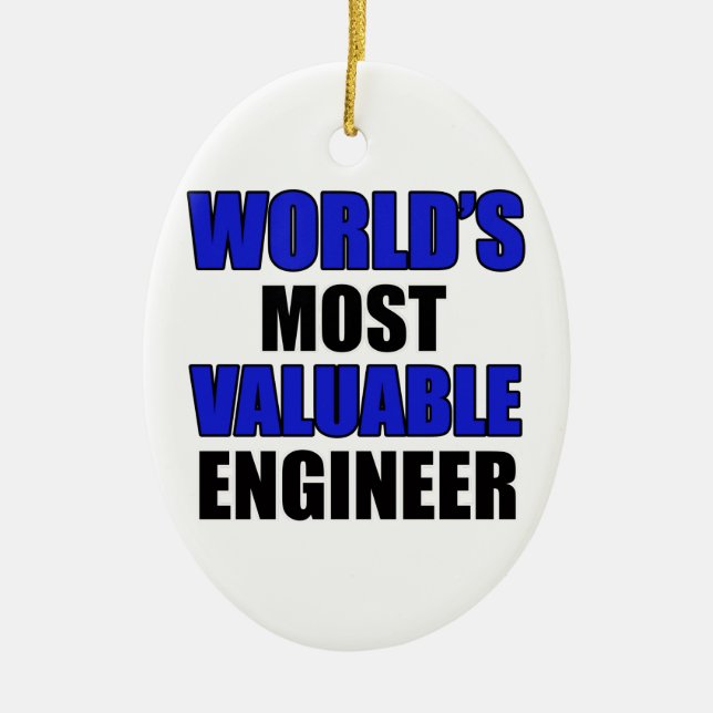 valuable Engineer Ceramic Tree Decoration (Front)