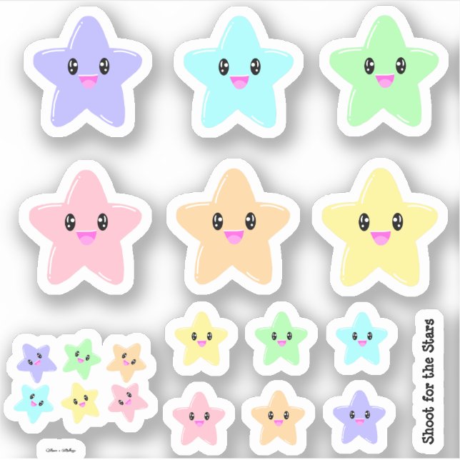 VALUE Kawaii Star Cute Rainbow Shoot for the Stars (Front)