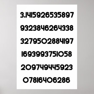 Value of Pi Pie 3.14159 Mathematical Constant π Poster