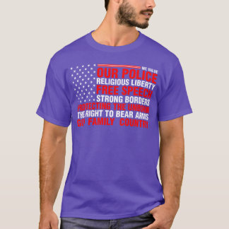 Value Police Religious Liberty American Flag vinta T-Shirt