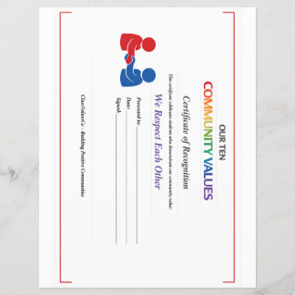 Value Respect Certificate Letterhead Thin Glossy Flyer