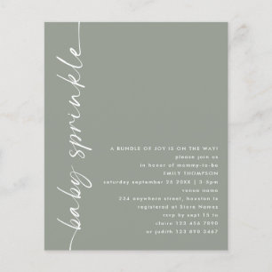Value Script Sage Baby Shower Sprinkle Flyer