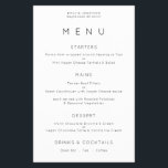 Value Simple Typography Black White Wedding Menu<br><div class="desc">Value Simple Typography Black White Wedding Menu. A great value alternative  at a budget price. You can also change the font style and colours and the background colours on the front and back if you wish via the Click to Customise Further option.</div>