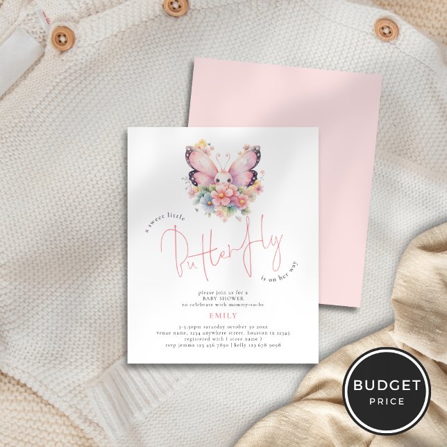 Value Sweet Butterfly On Way Floral Baby Shower Flyer (Creator Uploaded)